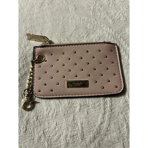 DUNE London Coin/Card Purse - Pale Pink & Gold 3X5" Studded